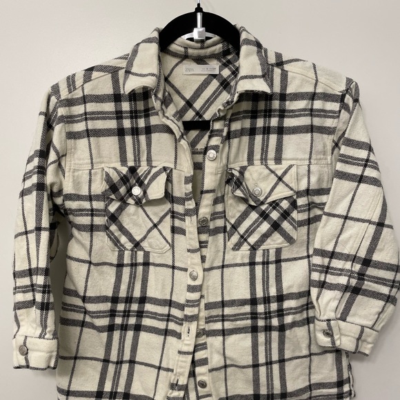 Zara Check Oversized Shirt Size 9 - Picture 2 of 5